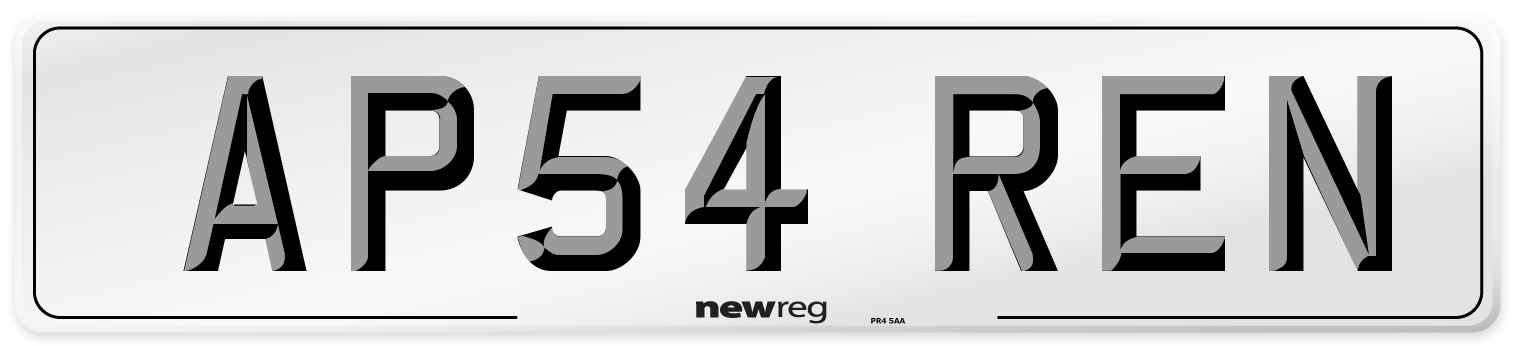 AP54 REN Number Plate from New Reg